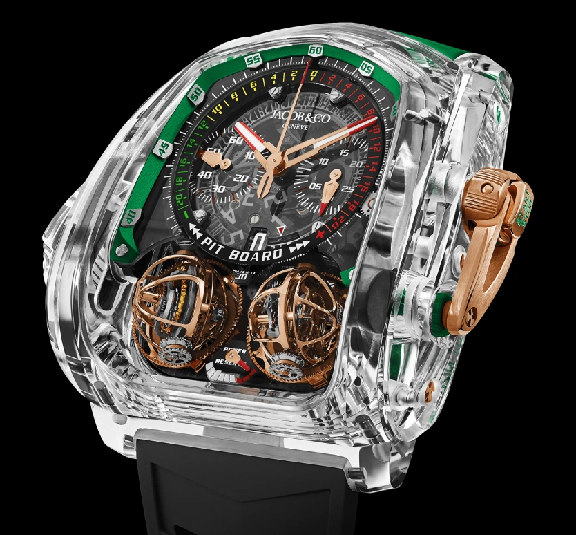 Jacob & Co.,Twin Turbo Furious ,Sapphire,Crystal,Handwound,50hours,In-house Caliber,TT220,TT220.80.AA.AC.A