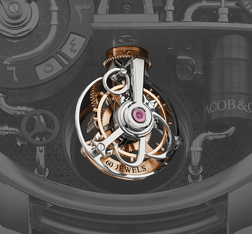 Jacob & Co.,Oil Pump ,Rose Gold,Sapphire,Gold,Handwound,60hours,In-house Caliber,OI100,OI100.40.AA.AB.A