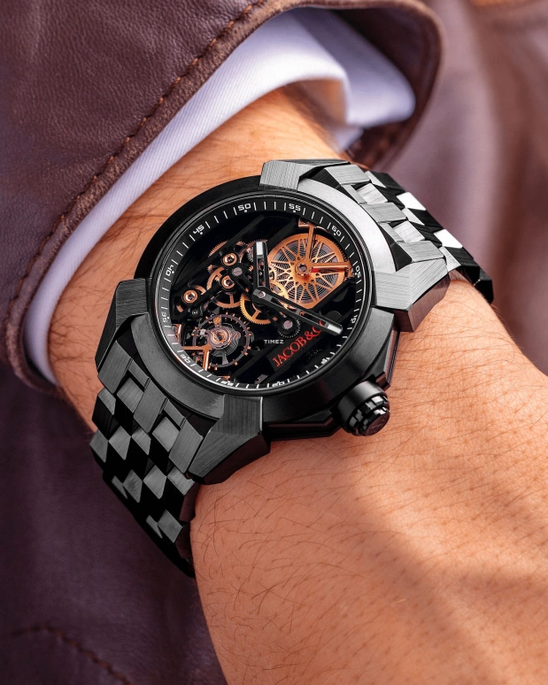 Jacob & Co.,EPIC 44mm,44mm,Ceramic,Black,Handwound,48hours,In-house Caliber,EX115,EX115.95.AC.AA.A95AA