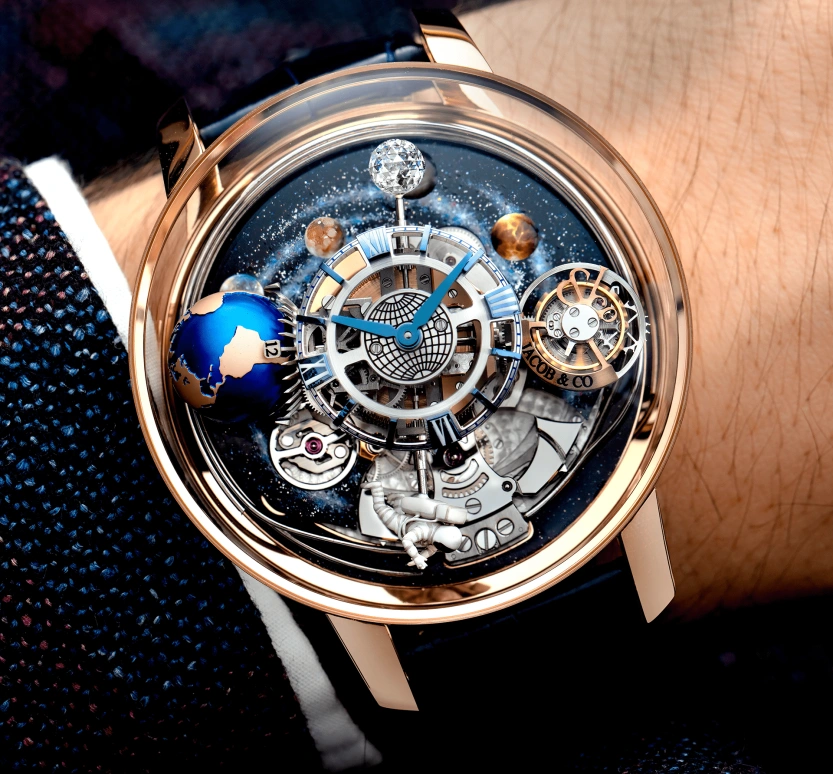 Jacob & Co.,Astronomia 50mm,50mm,Rose Gold,Sapphire,Gold,Crystal,Multi-Color,Blue,Handwound,50hours,In-house Caliber,AM500,AM500.40.AA.AA.ABALA