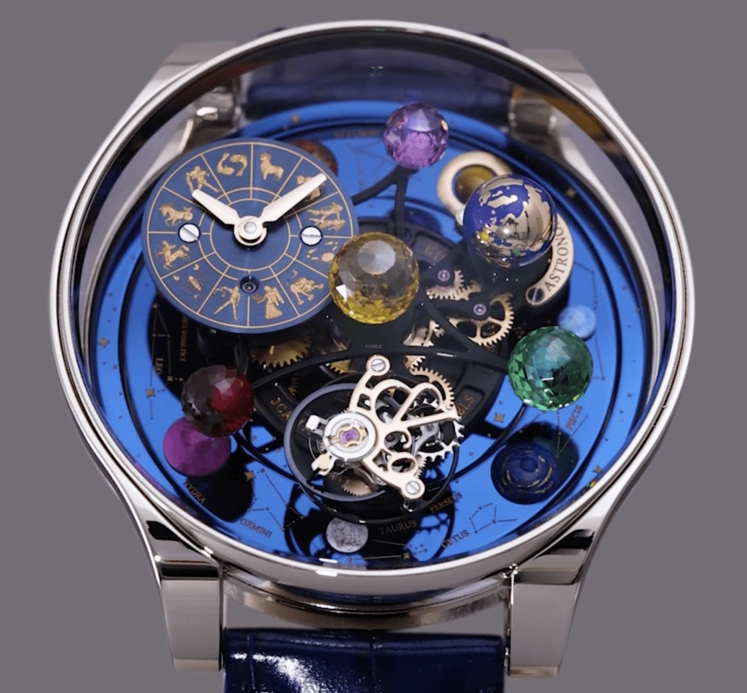 Jacob & Co.,Astronomia 45.50mm,45.50mm,Sapphire,Gold,White Gold,Handwound,48hours,In-house Caliber,AS300,AS300.30.AB.AB.A