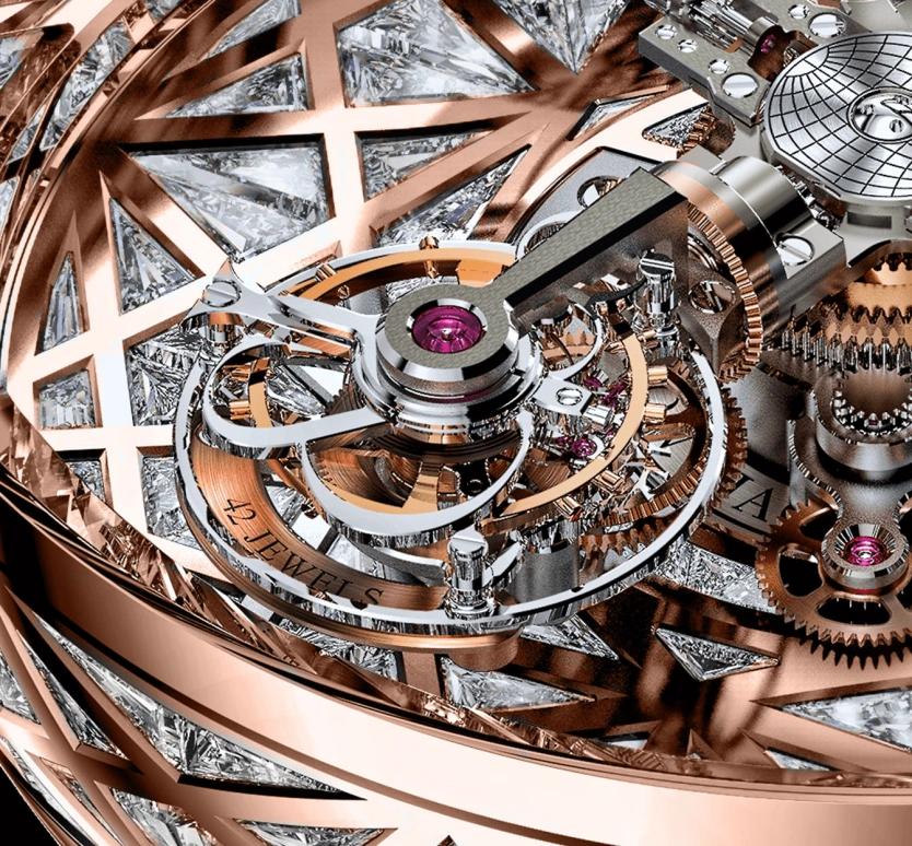 Jacob & Co.,Astronomia 50mm,50mm,Rose Gold,Gold,Handwound,60hours,In-house Caliber,AT800,AT800.40.HD.HD.B