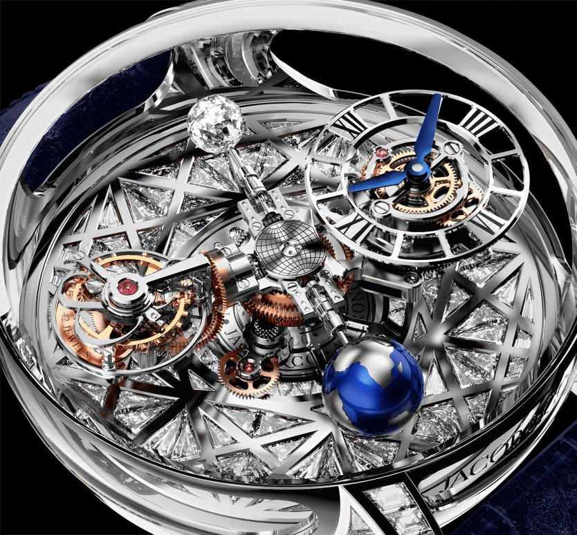 Jacob & Co.,Astronomia ,Sapphire,Gold,White Gold,Handwound,60hours,In-house Caliber,AT800,AT800.30.HD.HD.A