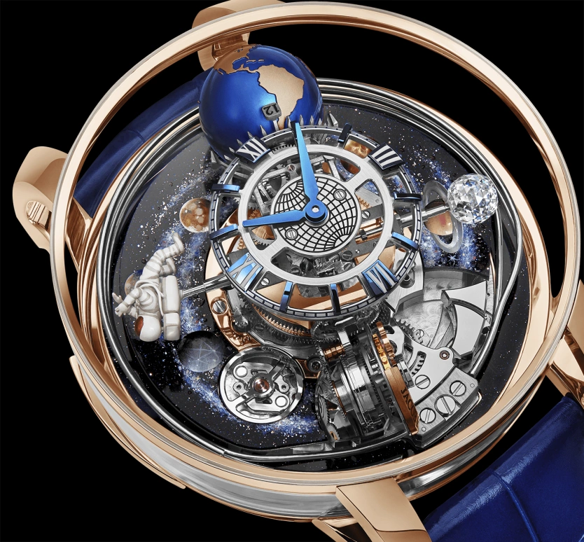 Jacob & Co.,Astronomia 50mm,50mm,Rose Gold,Sapphire,Gold,Crystal,Multi-Color,Blue,Handwound,50hours,In-house Caliber,AM500,AM500.40.AA.AA.ABALA