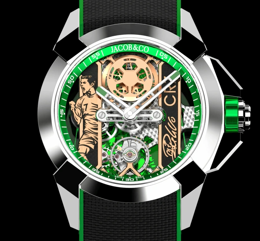 Jacob & Co.,EPIC 44mm,44mm,Stainless Steel,Handwound,48hours,In-house Caliber,Cristiano Ronaldo,EX120,EX120.10.AD.AA.ABRUA