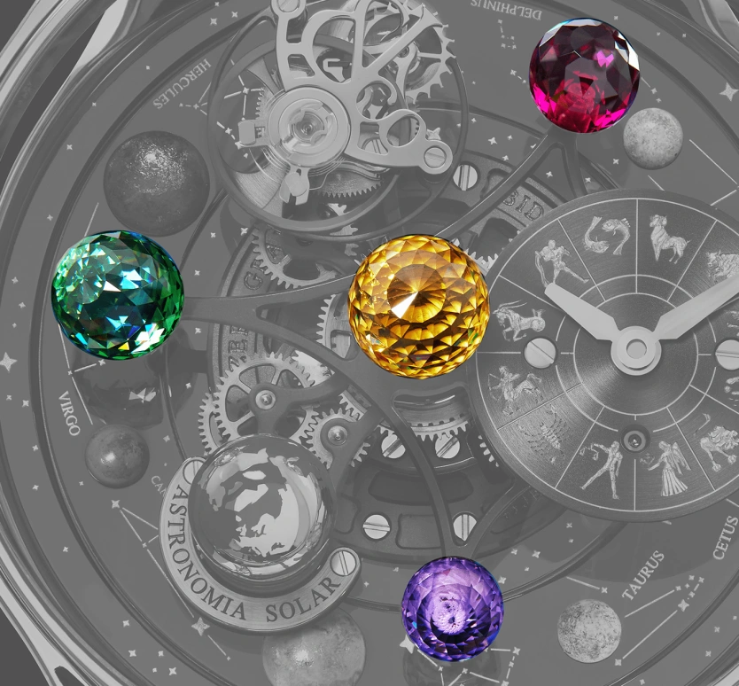 Jacob & Co.,Astronomia 45.50mm,45.50mm,Sapphire,Gold,White Gold,Handwound,48hours,In-house Caliber,AS300,AS300.30.AB.AB.A