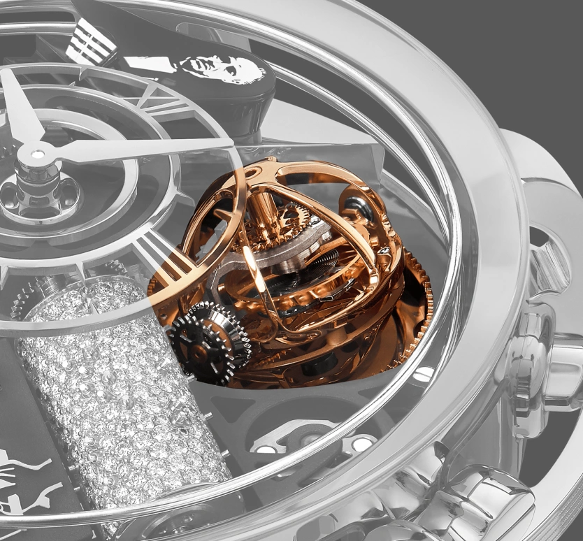 Jacob & Co.,Opera Godfather 49mm,49mm,Rose Gold,Sapphire,Gold,Crystal,Handwound,44hours,In-house Caliber,Godfather,OP500,OP500.40.AA.AB.A