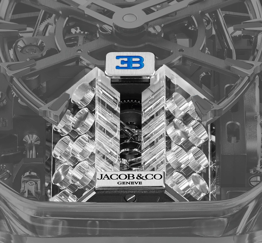 Jacob & Co.,Bugatti Chiron ,Titanium,Sapphire,Crystal,Handwound,60hours,In-house Caliber,BU210,BU210.80.AB.AA.BBRUA