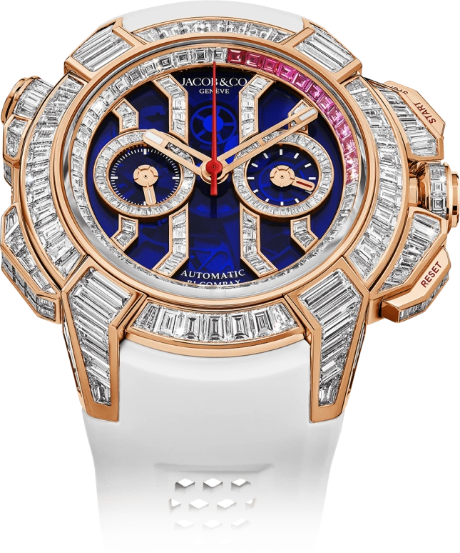 Jacob & Co.,EPIC 47mm,47mm,Rose Gold,Gold,Blue,Silver,Rose Gold,48hours,In-house Caliber,EC422,EC422.40.BW.AA.A