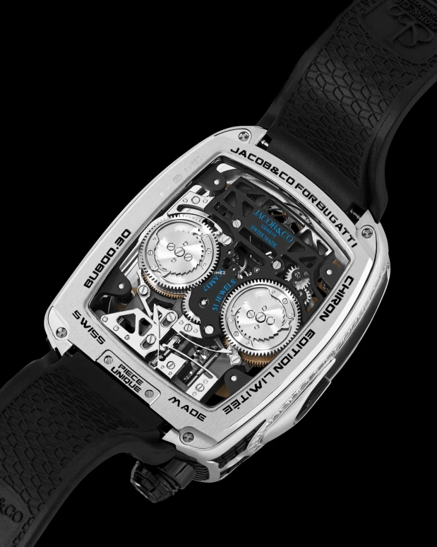 Jacob & Co.,Bugatti Chiron 55x44mm,55x44mm,White Gold,Skeleton,Handwound,Tourbillon,Sapphire,Cristiano Ronaldo,CR7,BU800,BU800.30.AA.UB.ABRUA