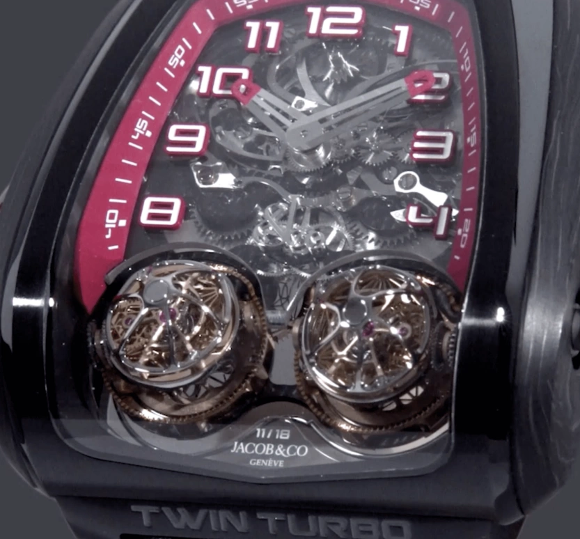 Jacob & Co.,Twin Turbo Furious 57.30x51mm,57.30x51mm,Titanium,Handwound,72hours,In-house Caliber,TT100,TT100.21.NS.NK.C