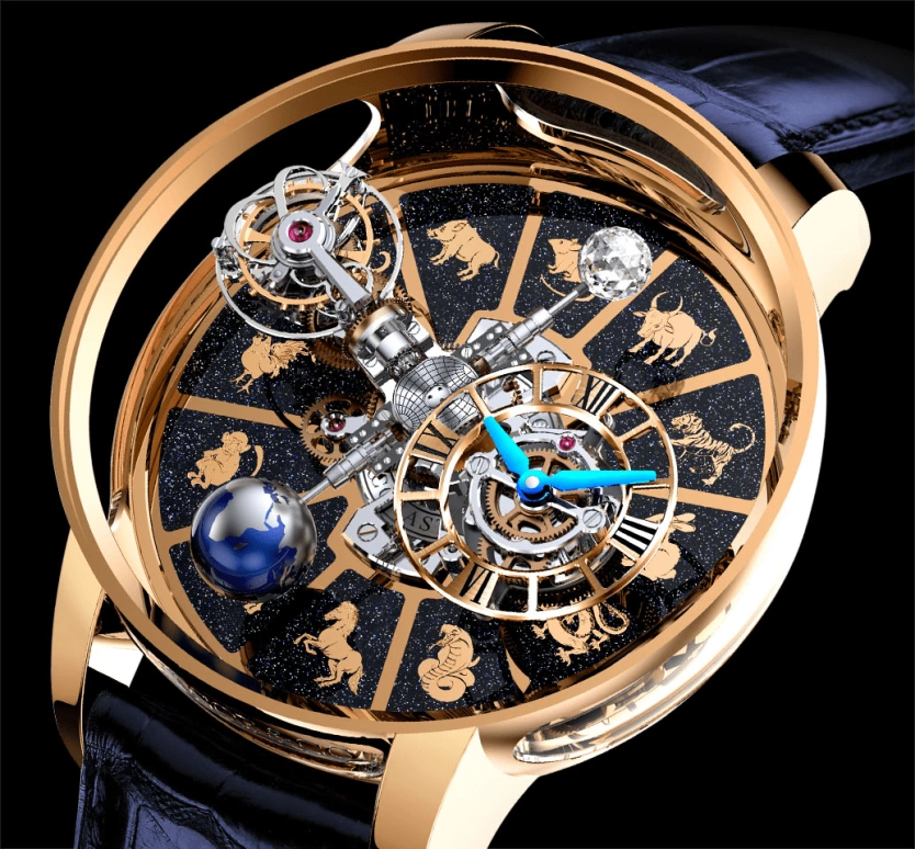 Jacob & Co.,Astronomia 50mm,50mm,Rose Gold,Gold,Handwound,60hours,In-house Caliber,AT100,AT100.40.AC.AC.BBALA