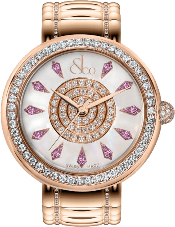 Jacob & Co.,Brilliant 44mm,44mm,Rose Gold,Gold,Quartz,In-house Caliber,Mother of Pearl,Sapphire,BQ030,BQ030.40.RO.KC.A40RA