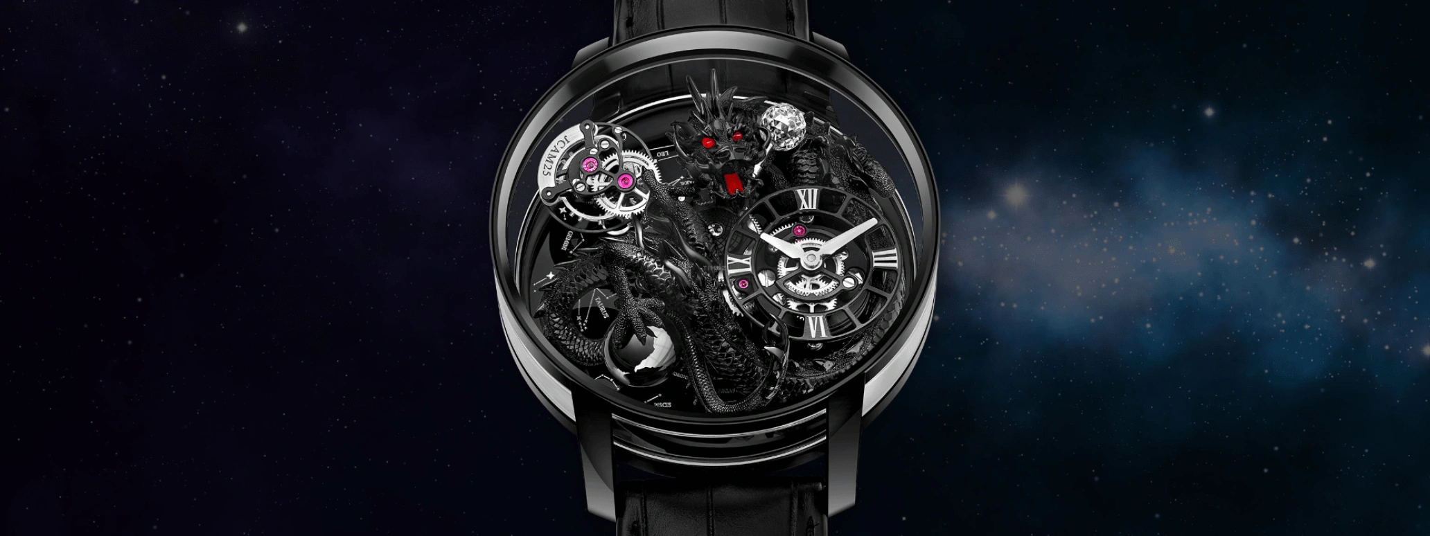 Jacob & Co.,Astronomia 47mm,47mm,Black Gold,Sapphire,Gold,Handwound,60hours,In-house Caliber,AT112,AT112.31.DR.UA.A