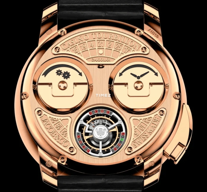 Jacob & Co.,Casino 44mm,44mm,Rose Gold,Black,Handwound,Tourbillon,Sapphire,Hardlex,Neymar,CA100,CA100.40.AA.AA.ABALA