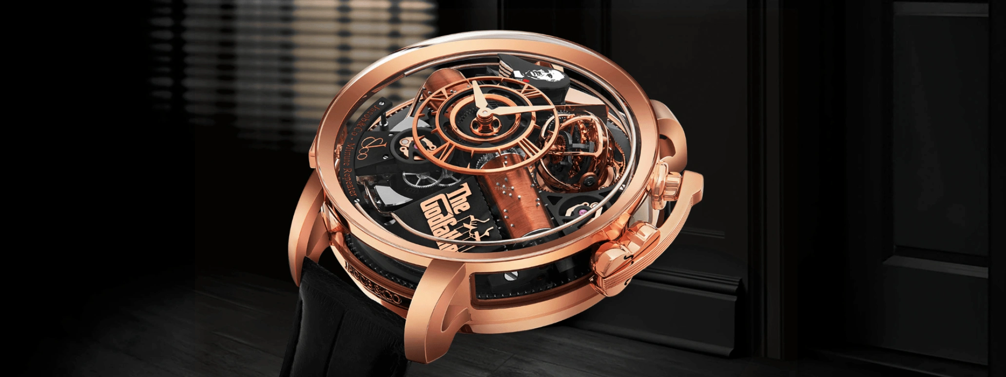 Jacob & Co.,Opera Godfather 49mm,49mm,Rose Gold,Sapphire,Gold,Crystal,Handwound,44hours,In-house Caliber,Godfather,OP500,OP500.40.AA.AA.ABALA