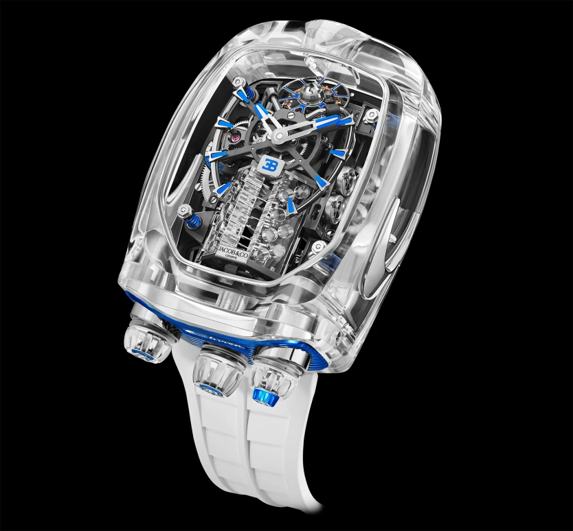 Jacob & Co.,Bugatti Chiron ,Titanium,Sapphire,Crystal,Handwound,60hours,In-house Caliber,BU210,BU210.80.AB.AA.BBRUA