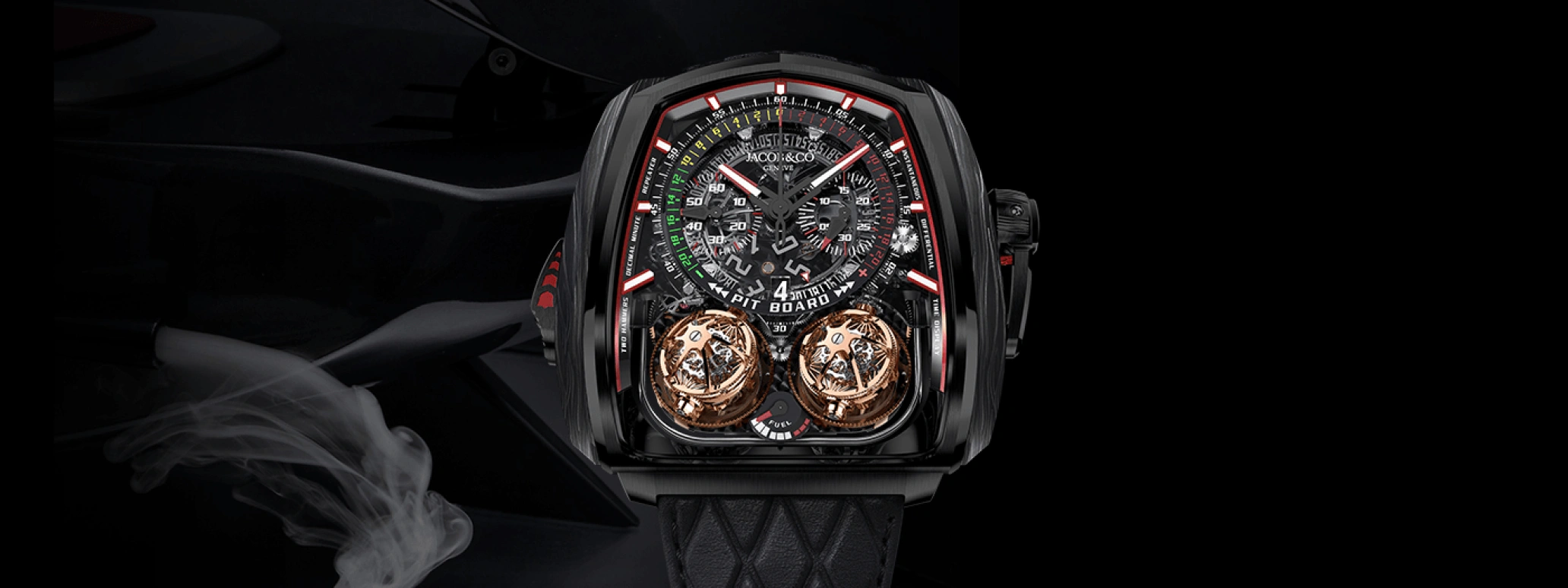 Jacob & Co.,Twin Turbo Furious 57x52mm,57x52mm,Forged Carbon,Titanium,Carbon,Handwound,50hours,In-house Caliber,TT200,TT200.21.NS.NK.A