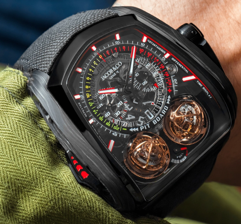 Jacob & Co.,Twin Turbo Furious 57x52mm,57x52mm,Forged Carbon,Titanium,Carbon,Handwound,50hours,In-house Caliber,TT200,TT200.21.NS.NK.A