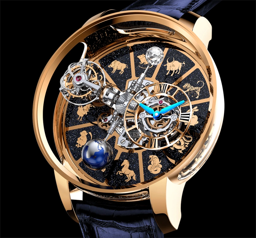 Jacob & Co.,Astronomia 50mm,50mm,Rose Gold,Gold,Handwound,60hours,In-house Caliber,AT100,AT100.40.AC.AC.BBALA