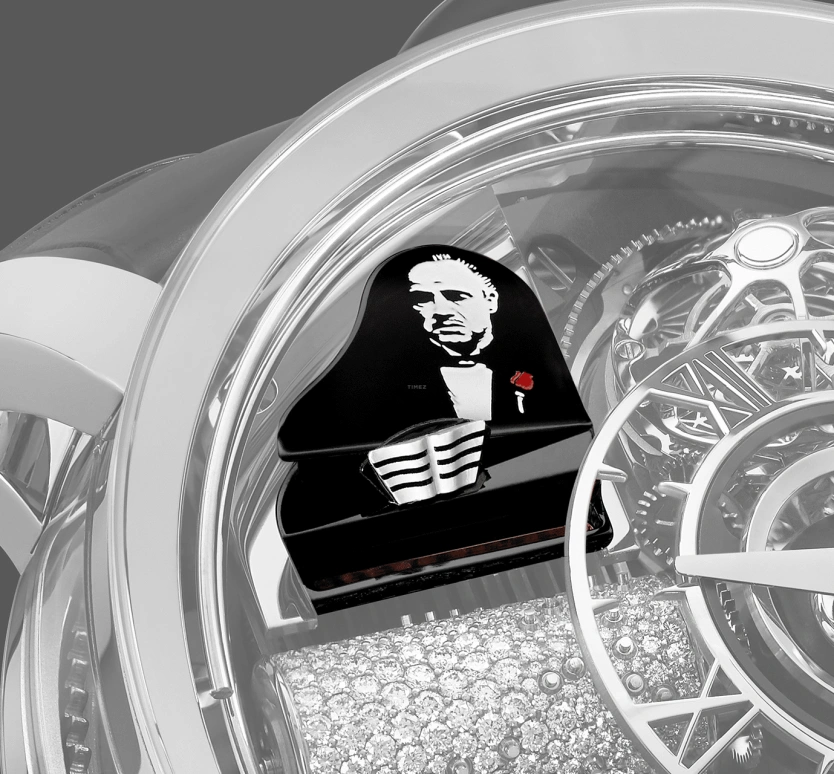 Jacob & Co.,Opera Godfather 49mm,49mm,Rose Gold,Sapphire,Gold,Crystal,Handwound,44hours,In-house Caliber,Godfather,OP500,OP500.40.AA.AB.A