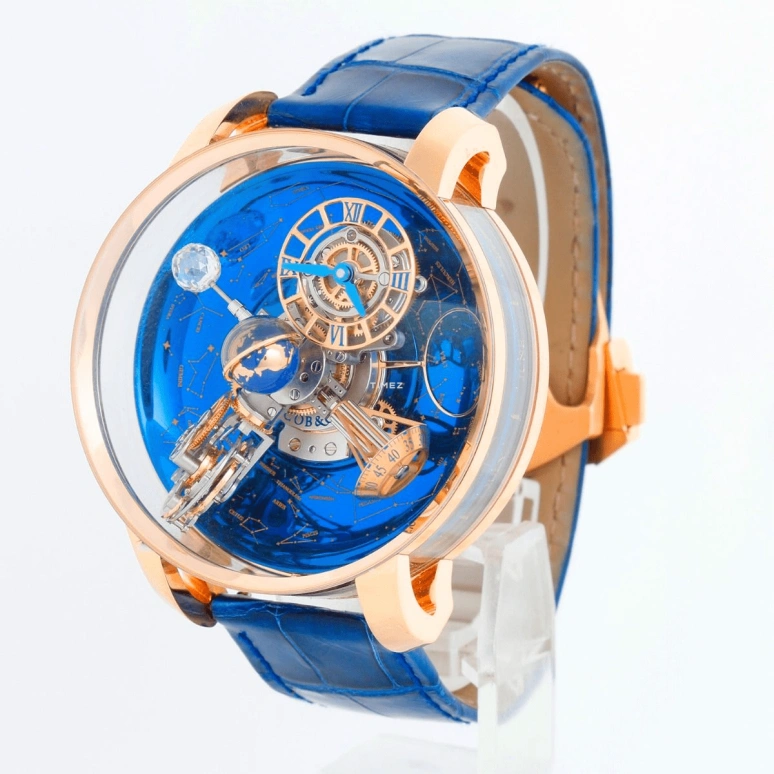 Jacob & Co.,Astronomia 47mm,47mm,Rose Gold,Blue,Handwound,Tourbillon,Zodiac Indications,Day / Night Indication,AT110,AT110.40.AA.WD.A II
