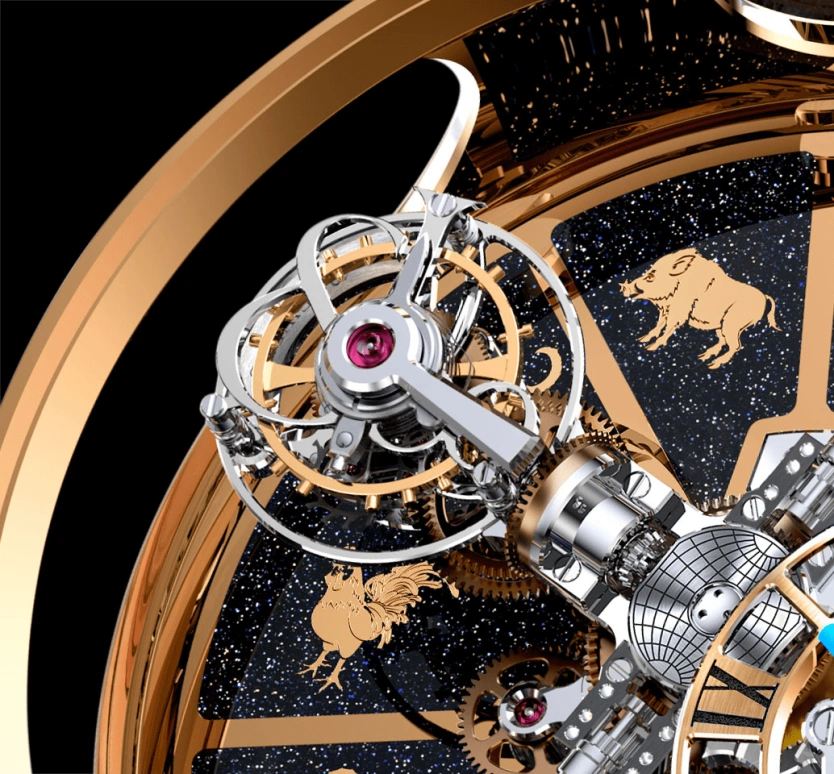 Jacob & Co.,Astronomia 50mm,50mm,Rose Gold,Gold,Handwound,60hours,In-house Caliber,AT100,AT100.40.AC.AC.BBALA