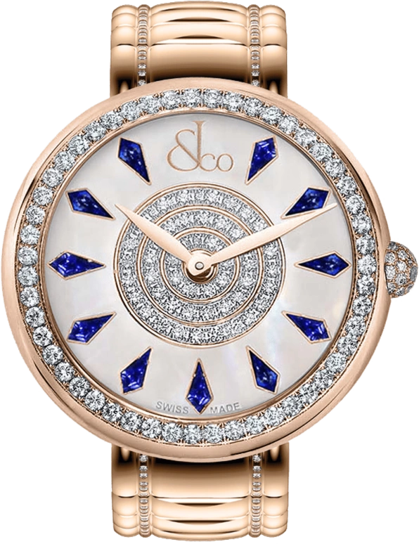 Jacob & Co.,Brilliant 44mm,44mm,Rose Gold,Gold,Quartz,In-house Caliber,Mother of Pearl,Sapphire,BQ030,BQ030.40.RO.KF.A40RA