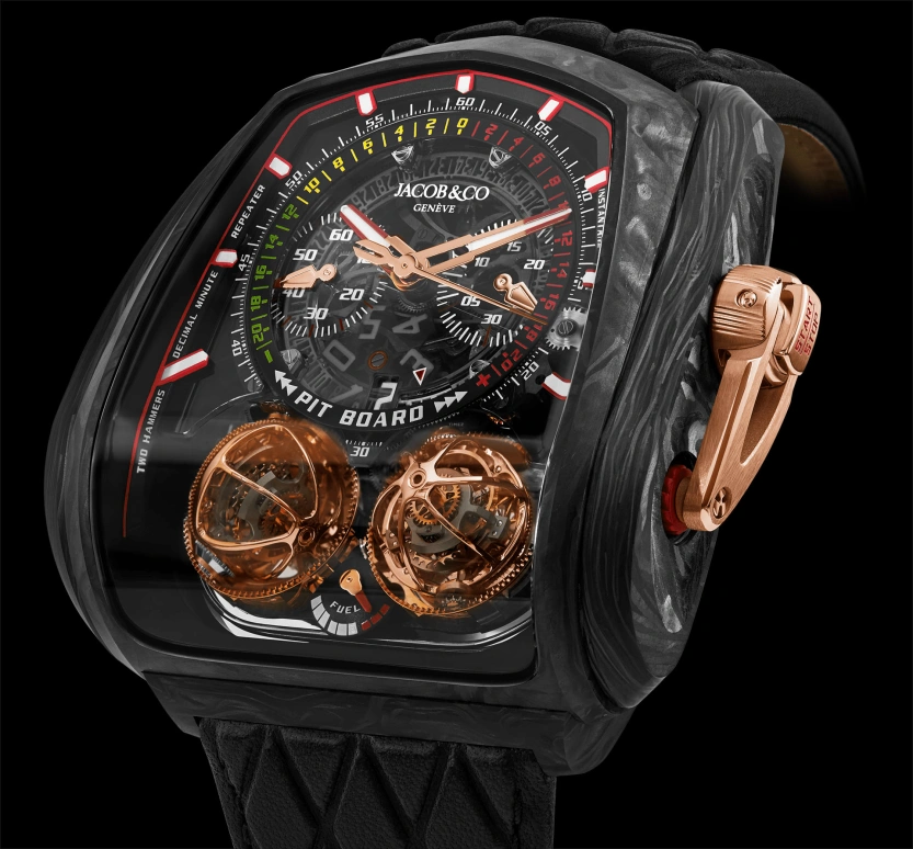 Jacob & Co.,Twin Turbo Furious 57x52mm,57x52mm,Forged Carbon,Carbon,Handwound,50hours,In-house Caliber,TT210,TT210.29.AA.AA.A