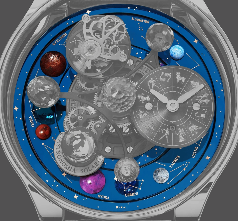 Jacob & Co.,Astronomia 45.50mm,45.50mm,Sapphire,Gold,White Gold,Handwound,48hours,In-house Caliber,AS300,AS300.30.AB.AB.A