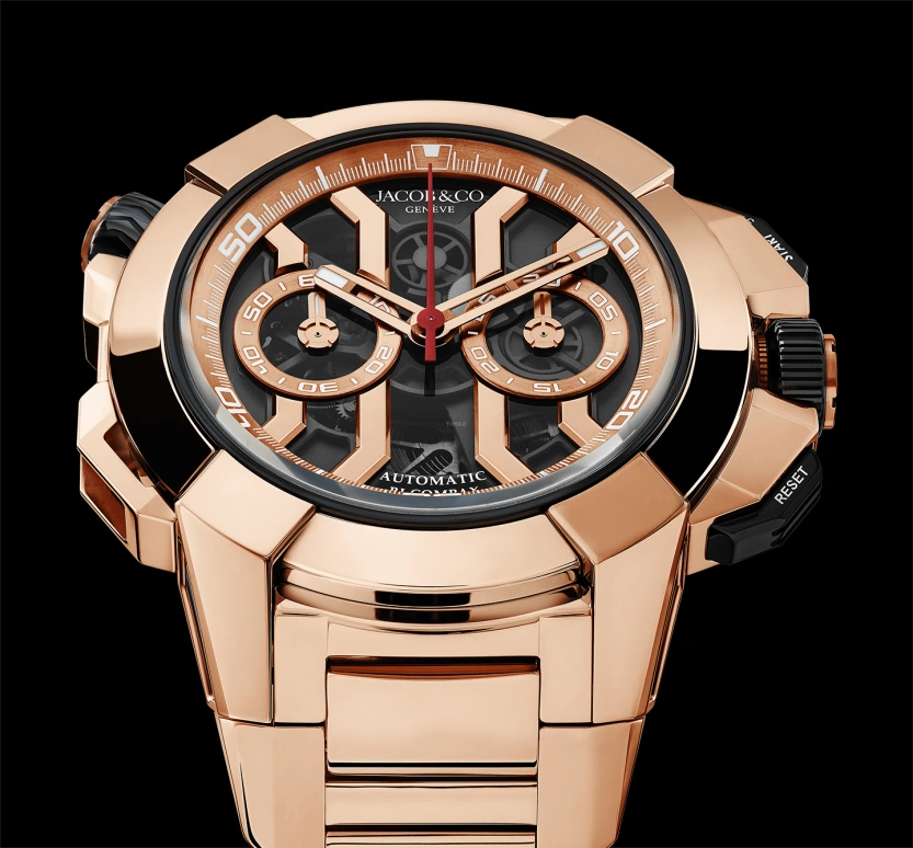 Jacob & Co.,EPIC ,Rose Gold,Titanium,Gold,48hours,In-house Caliber,Sapphire,EC323,EC323.42.AC.AA.A40AA