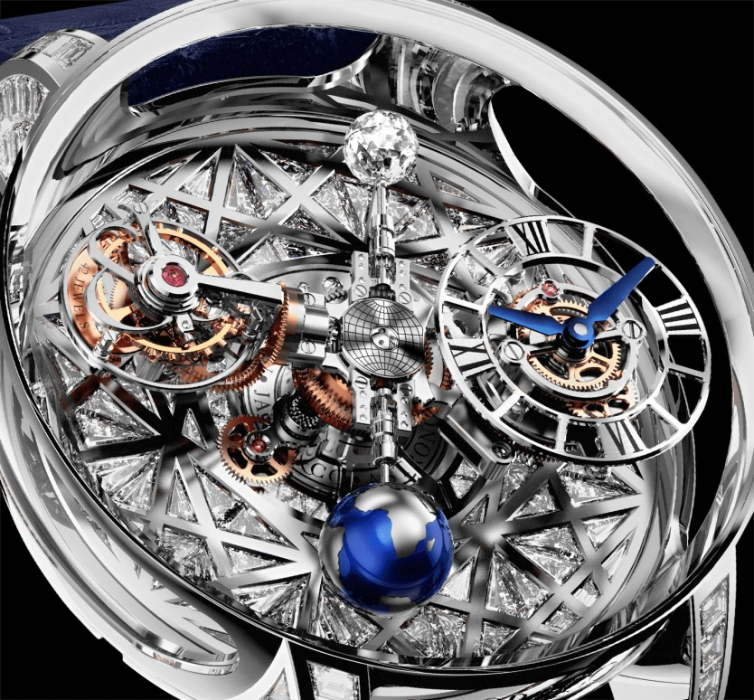 Jacob & Co.,Astronomia ,Sapphire,Gold,White Gold,Handwound,60hours,In-house Caliber,AT800,AT800.30.HD.HD.A