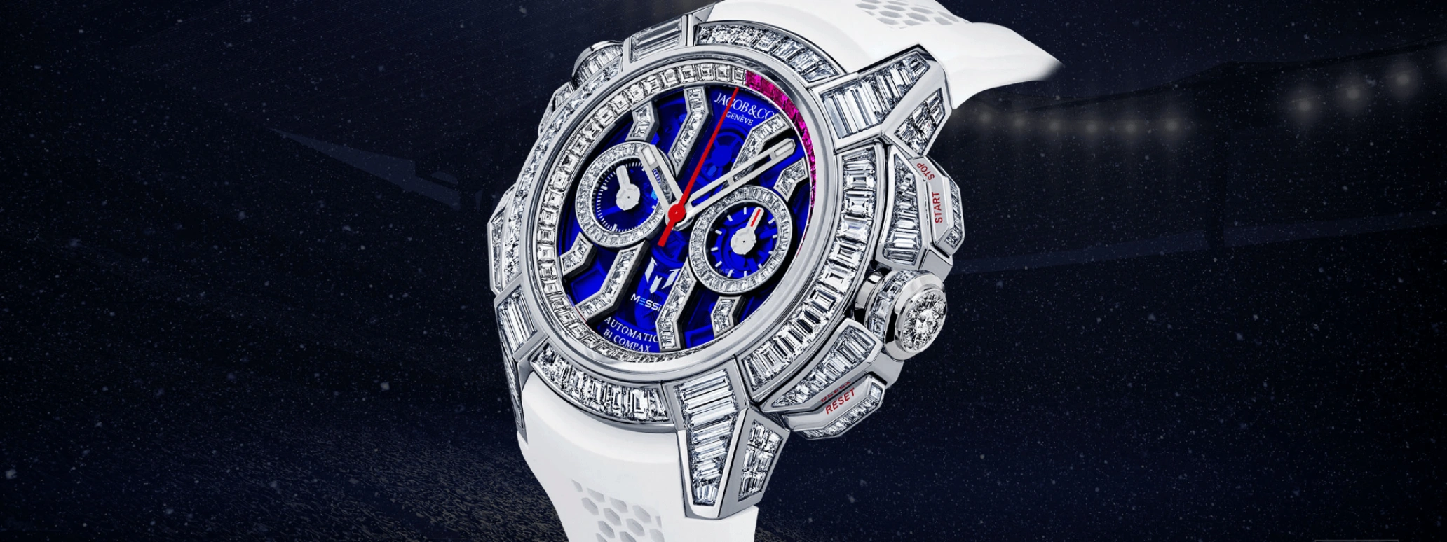 Jacob & Co.,EPIC ,Gold,White Gold,48hours,In-house Caliber,Lionel Messi,Leo Messi,GOAT,EC422,EC422.30.BD.UA.ABRUA