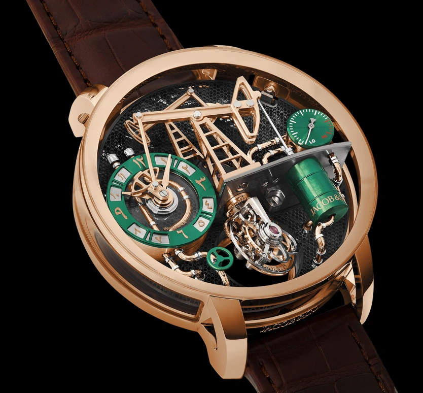 Jacob & Co.,Oil Pump ,Rose Gold,Sapphire,Gold,Handwound,60hours,In-house Caliber,OI100,OI100.40.AA.AB.A