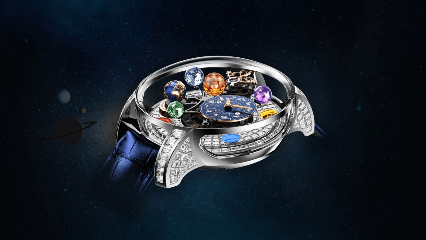 Jacob & Co.,Astronomia 44mm,44mm,Sapphire,Gold,White Gold,Handwound,48hours,In-house Caliber,AS910,AS910.30.BD.BD.A