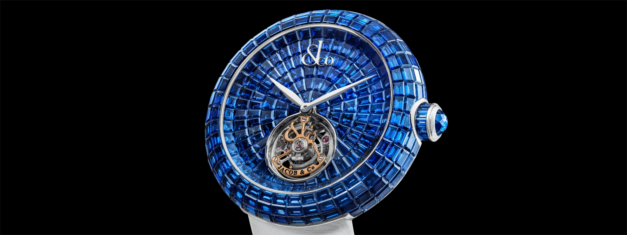 Jacob & Co.,Brilliant 146mm,146mm,Gold,White Gold,Handwound,In-house Caliber,Sapphire,BT543,BT543.30.BB.BB.B