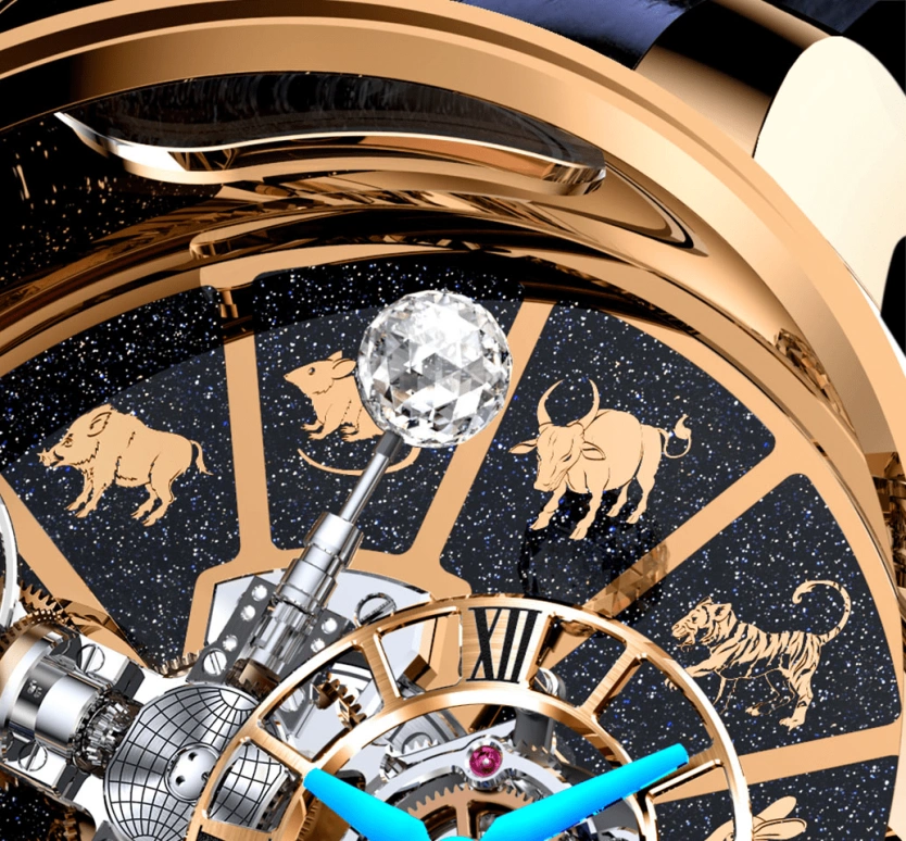 Jacob & Co.,Astronomia 50mm,50mm,Rose Gold,Gold,Handwound,60hours,In-house Caliber,AT100,AT100.40.AC.AC.BBALA