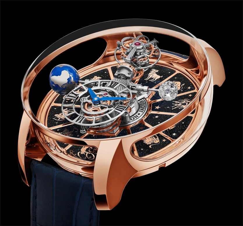 Jacob & Co.,Astronomia 50mm,50mm,Rose Gold,Gold,Handwound,60hours,In-house Caliber,AT100,AT100.40.AC.AB.B
