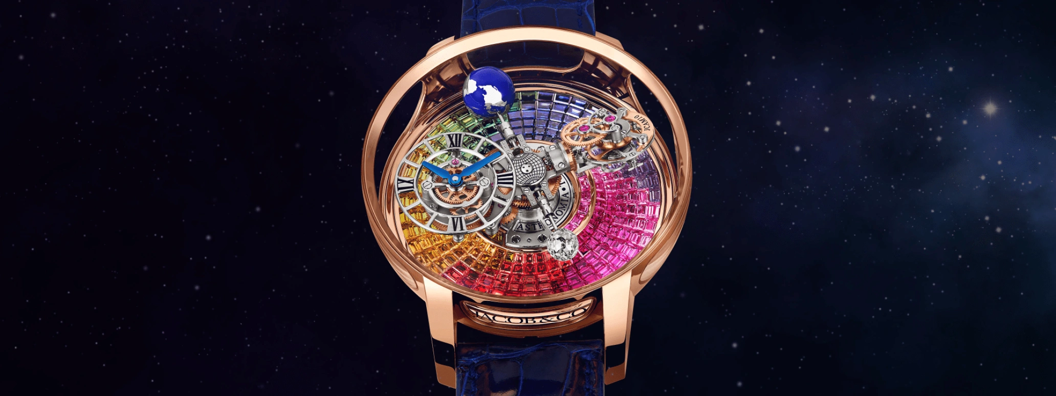 Jacob & Co.,Astronomia 50mm,50mm,Rose Gold,Gold,Handwound,60hours,In-house Caliber,AT100,AT100.40.AC.UR.A