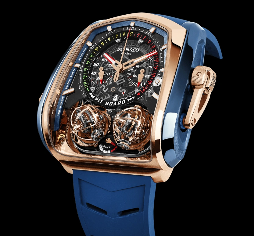 Jacob & Co.,Twin Turbo Furious 57x52mm,57x52mm,Rose Gold,Titanium,Gold,Handwound,50hours,In-house Caliber,TT200,TT200.40.BC.AC.A