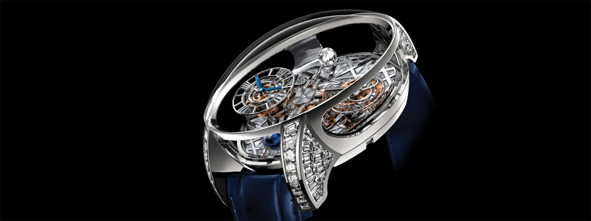Jacob & Co.,Astronomia ,Sapphire,Gold,White Gold,Handwound,60hours,In-house Caliber,AT800,AT800.30.HD.HD.A