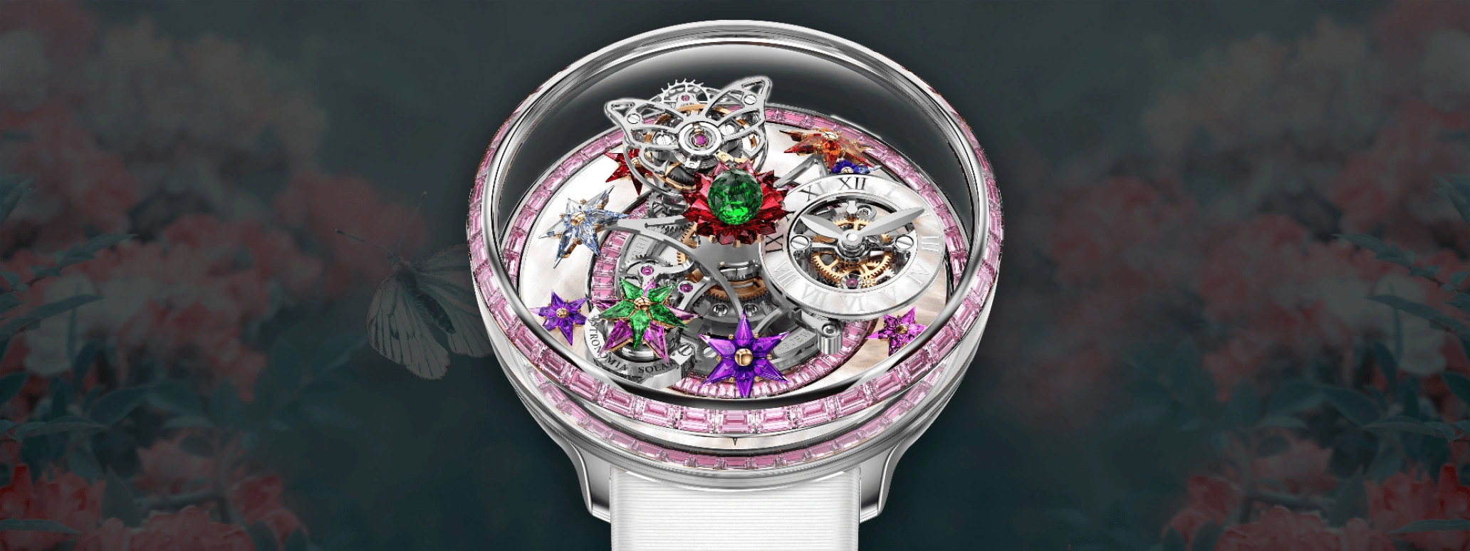 Jacob & Co.,Fleurs de Jardin ,Gold,White Gold,Handwound,48hours,In-house Caliber,AF321,AF321.30.BA.AC.A