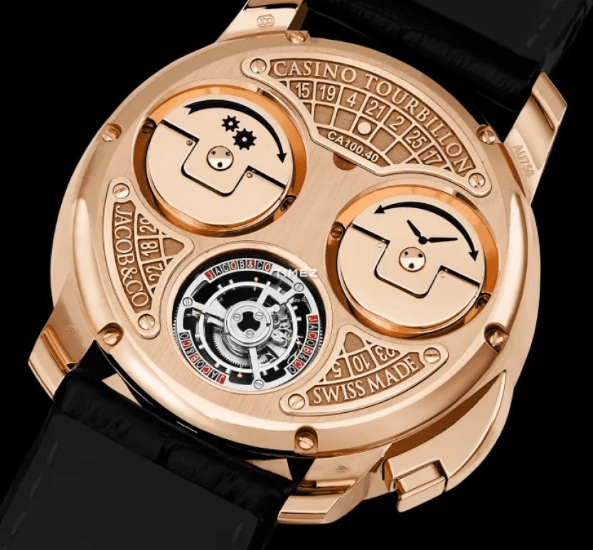 Jacob & Co.,Casino 44mm,44mm,Rose Gold,Multi-Color,Handwound,Tourbillon,Round,CA100,CA100.40.AB.BA.ABALA