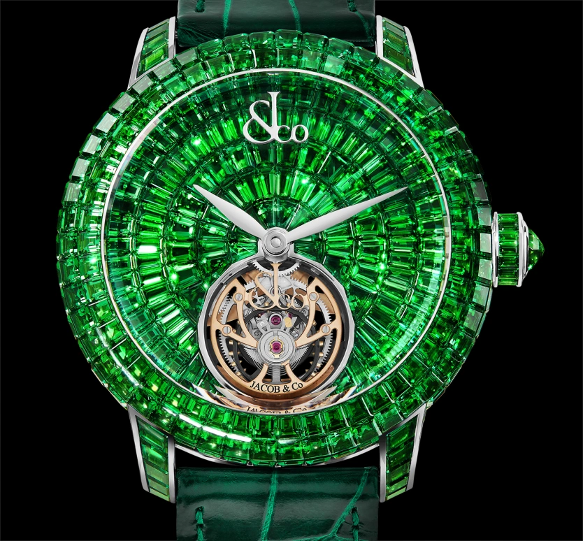 Jacob & Co.,Caviar Tourbillon 47mm,47mm,White Gold,Green,Automatic,Round,offset,Migos,CV210,CV210.30.AA.UA.A