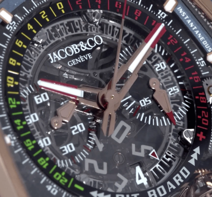 Jacob & Co.,Twin Turbo Furious 57x52mm,57x52mm,Rose Gold,Titanium,Gold,Handwound,50hours,In-house Caliber,TT200,TT200.40.BC.AC.A