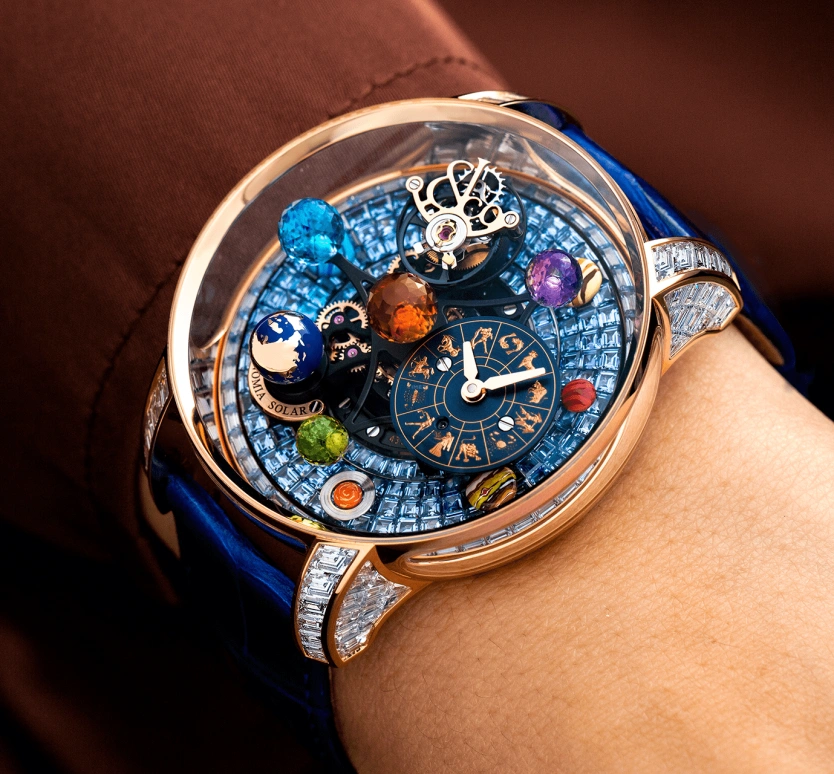 Jacob & Co.,Astronomia 44mm,44mm,Rose Gold,Gold,Handwound,48hours,In-house Caliber,AS910,AS910.40.BD.UB.ABALA