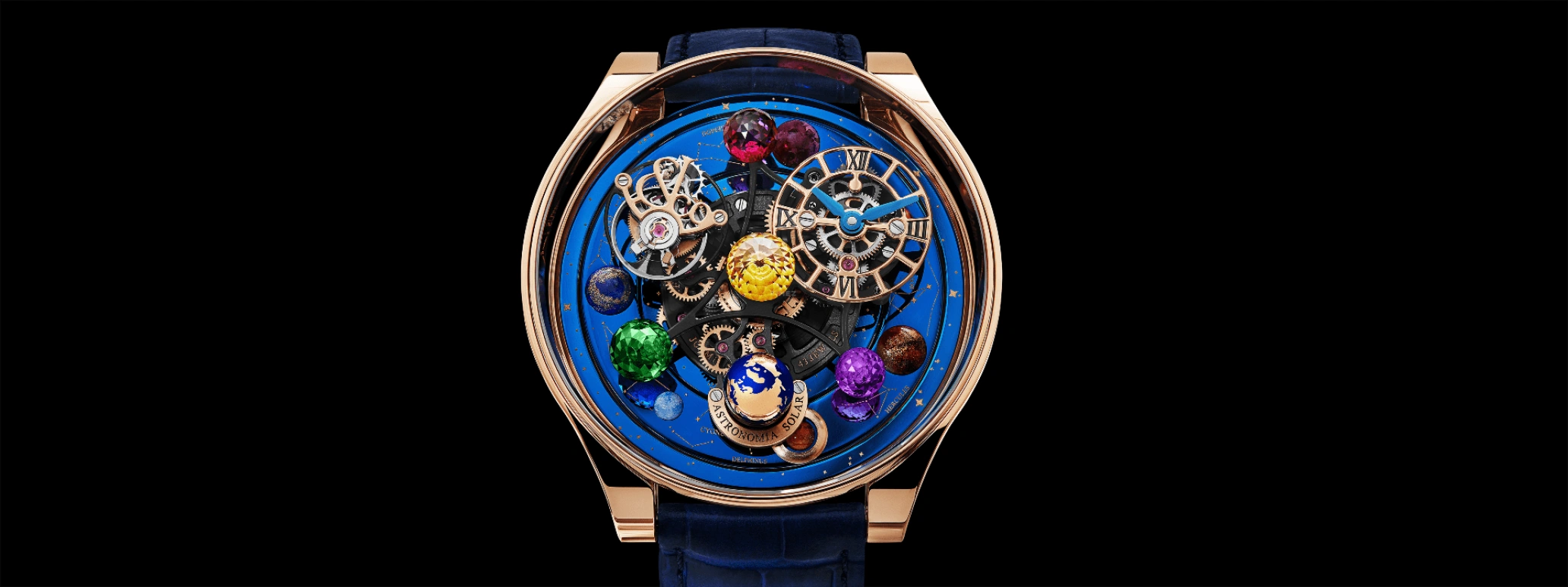 Jacob & Co.,Astronomia 45.50mm,45.50mm,Rose Gold,Sapphire,Gold,Handwound,48hours,In-house Caliber,G-DRAGON,BIGBANG,GD,AS300,AS300.40.AA.AE.ABALA
