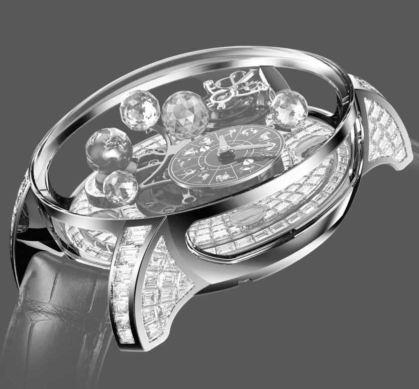 Jacob & Co.,Astronomia 44mm,44mm,Sapphire,Gold,White Gold,Handwound,48hours,In-house Caliber,AS910,AS910.30.BD.BD.A