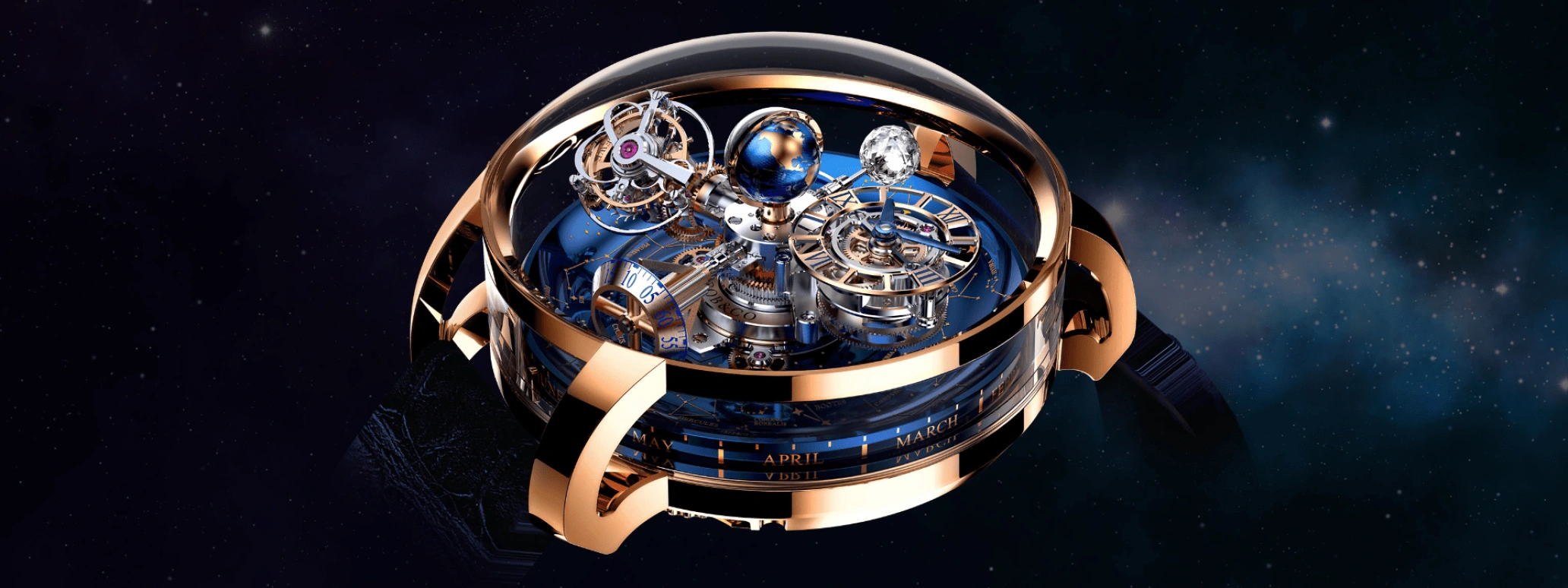 Jacob & Co.,Astronomia 47mm,47mm,Rose Gold,Gold,Handwound,60hours,In-house Caliber,AT110,AT110.40.AA.WD.A