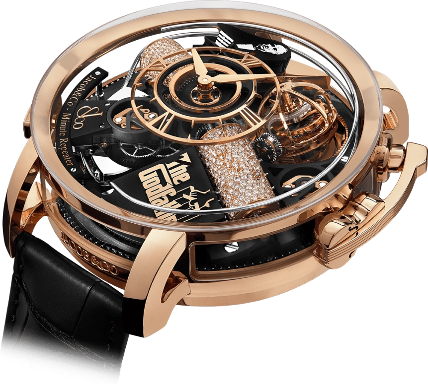 Jacob & Co.,Opera Godfather 49mm,49mm,Rose Gold,Sapphire,Gold,Crystal,Handwound,44hours,In-house Caliber,Godfather,OP500,OP500.40.AA.AB.A